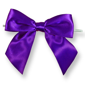 Extra Large Purple Bow on Twistie ~ 50 Count