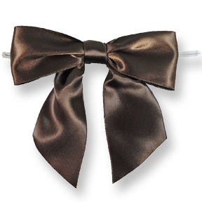 Extra Large Chocolate Brown Bow on Twistie ~ 50 Count