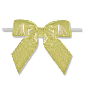 Large Gold Lame Bow on Twistie ~ 72 Count
