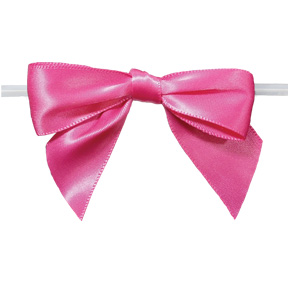 Large Hot Pink Bow on Twistie ~ 100 Count