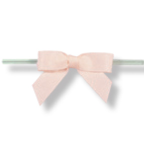 Medium Light Pink Grosgrain Bow on Twistie ~ 100 Count