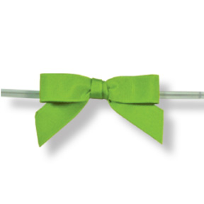 Medium Apple Green Grosgrain Bow on Twistie ~ 100 Count
