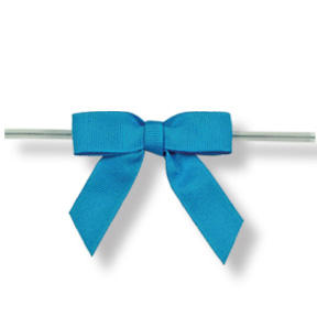Medium Turquoise Grosgrain Bow on Twistie ~ 100 Count