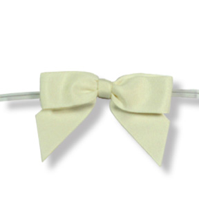 Large Ivory Grosgrain Bow on Twistie ~ 100 Count