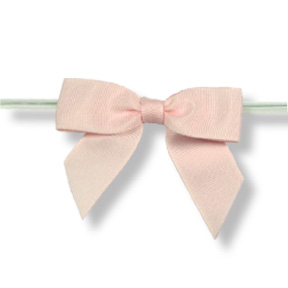 Large Light Pink Grosgrain Bow on Twistie ~ 100 Count
