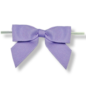Large Light Orchid Grosgrain Bow on Twistie ~ 100 Count