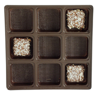 Brown 9 Cavity Square Tray (16 oz) ~ 500 Count