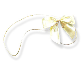 Gold Lame' 5" Bow on Gold Stretch Loop ~ 100 Count