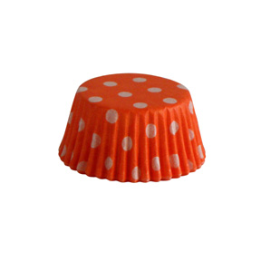Orange Mini Cup with White Polka Dots ~ 500 Count