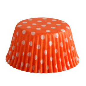Orange Standard Cup with White Polka Dots ~ 500 Count