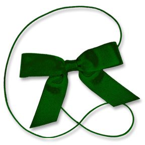 Forest Green 4" Grosgrain Bow on Matching Loop