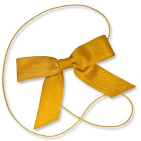 Gold 4" Grosgrain Bow on Matching Loop