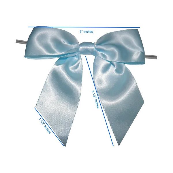 5" Light Blue Bow with Clear Twistie