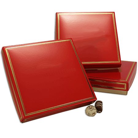 Red 16 oz Square Cover with Gold Border ~ 250 Count