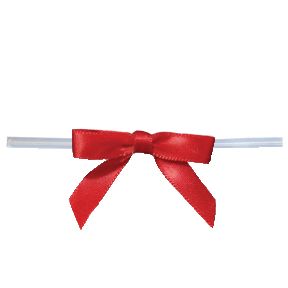 Small Red Bow on Twistie ~ 250 Count