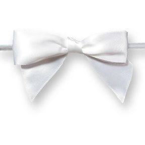 Large White Bow on Twistie ~ 100 Count