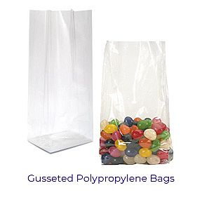 Gusseted Polypropylene Bags ~ Clear