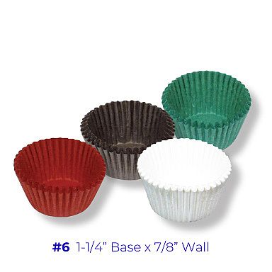 #6 Candy Cup ~ 1-1/4" Base x 7/8" Wall
