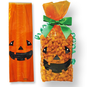 Laminated Pumpkin Face Bag ~ 100 Count