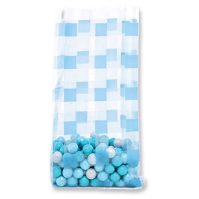 3 lb Blue Gingham Polypropylene Bag ~ 100 Count