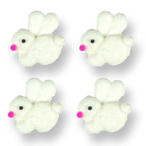 Mini 3/4" White Bunnies ~ 208 Count