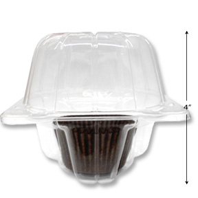 Large (Tall) 1PC Cupcake/Muffin Hinged Tray ~ 400 Count