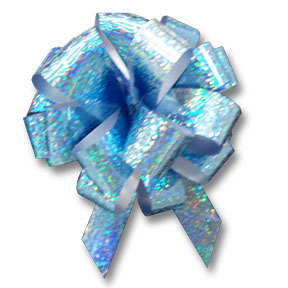 Holographic Pastel Blue Pull Bow