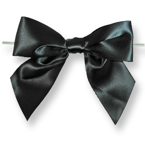 Extra Large Black Bow on Twistie ~ 50 Count