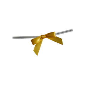 Small Yellow Gold Bow on Twistie ~ 250 Count