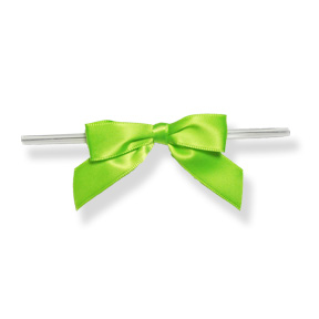 Med. 2-1/2" Neon Lime Bow on Twistie ~ 100 Count