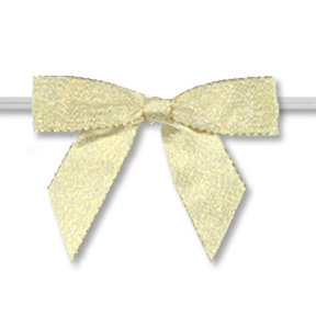 Medium Gold Glimmer Bow on Twistie ~ 100 Count