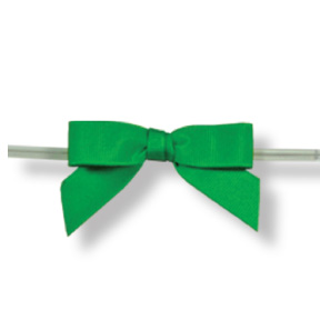Medium Emerald Grosgrain Bow on Twistie ~ 100 Count