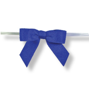 Medium Royal Blue Grosgrain Bow on Twistie ~ 100 Count