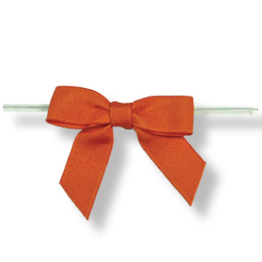 Medium Orange Grosgrain Bow on Twistie ~ 100 Count