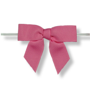 Large Hot Pink Grosgrain Bow on Twistie ~ 100 Count