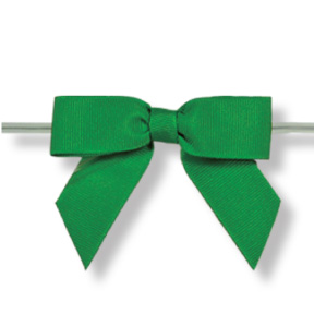 Large Emerald Grosgrain Bow on Twistie ~ 100 Count