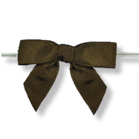 Large Brown Grosgrain Bow on Twistie ~ 100 Count