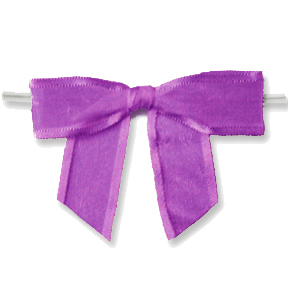 Large Sheer Purple Bow on Twistie ~ 100 Count