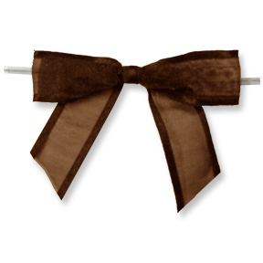 Large Sheer Brown Bow on Twistie ~ 100 Count