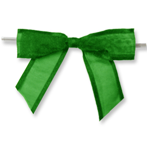 Large Sheer Emerald Bow on Twistie ~ 100 Count