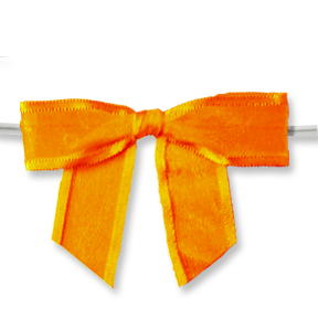 Large Sheer Orange Bow on Twistie ~ 100 Count