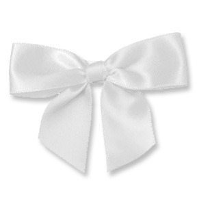 White Self Adhesive Bow ~ 100 Count