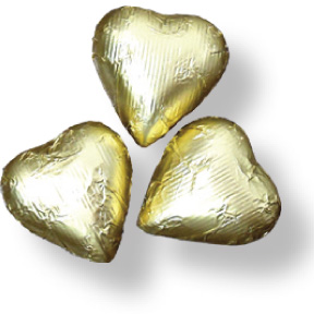 Gold Foil Hearts ~ Milk Chocolate ~ 10lbs