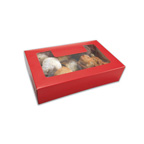 Red 1/2 lb Cookie Box with Window ~ 25 Count