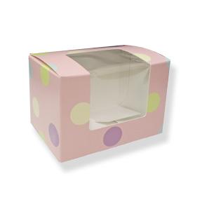 Pink Polka Dots 1/2 lb Box with Window ~ 25 Count