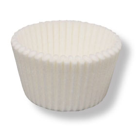White Baking Cup ~ Greaseproof ~ 2-1/4" x 1-3/4"