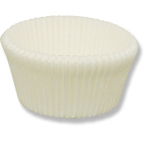 White Greaseproof Baking Cup ~  3-1/2" x 2-1/4" ~ Approx. 7,200 Cups