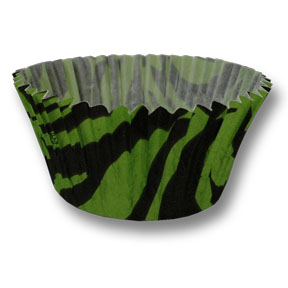 Green/Black Zebra Print Cups ~ 250 Count