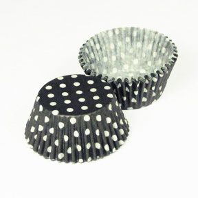 Black Cup with White Polka Dots ~ 2" x 1-1/4" ~ 500 Count