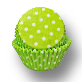 Lime Green Standard Cup with White Polka Dots ~ 500 Count